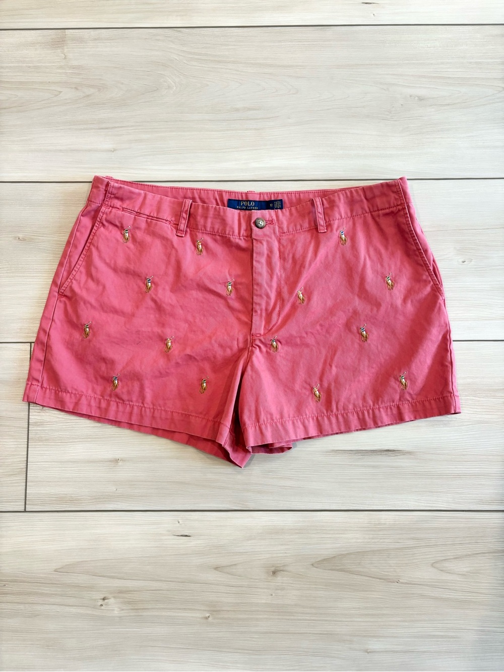 Polo Ralph Lauren Vintage preppy high rise Women’s Coral Embroidered Polo Shorts